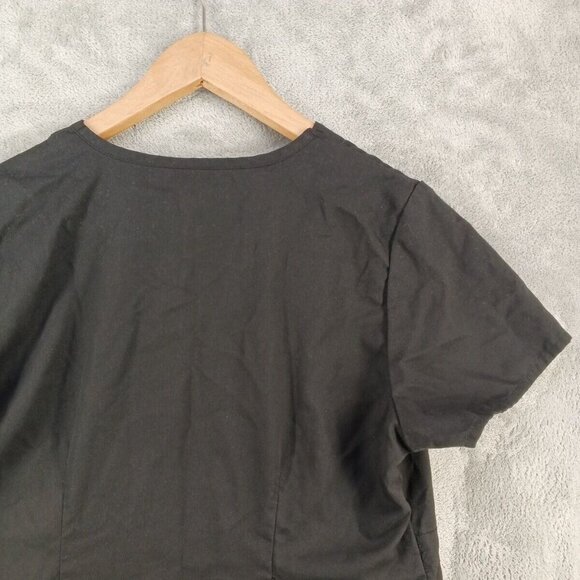 GREY's ANATOMY by BARCO Scrubs Uniform Top Size LARGE(12-14) Black Woven Rayon - Picture 10 of 11